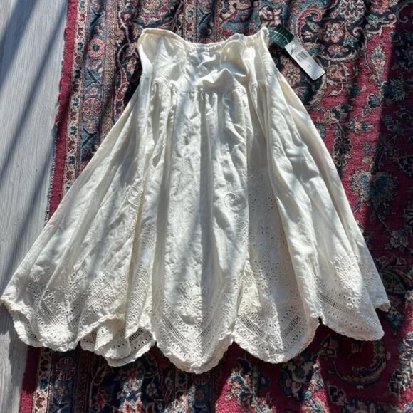 NWT Ralph Lauren Cotton White Lace Embroiered Skirt Size 12 - Picture 1 of 4